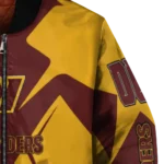 customized washington commanders spider mark burgundy yellow crocs bomber jacket best selling