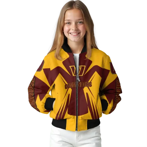 customized washington commanders spider mark burgundy yellow crocs bomber jacket top rated