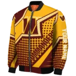 customized washington commanders star burst burgundy bomber jacket best selling