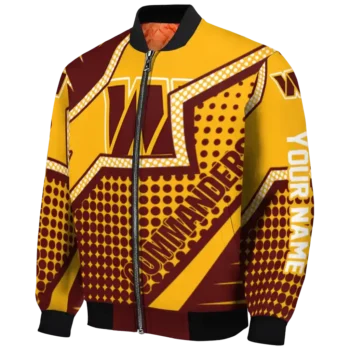 customized washington commanders star burst burgundy bomber jacket best selling