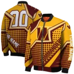 customized washington commanders star burst burgundy bomber jacket best selling