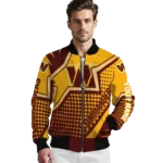 customized washington commanders star burst burgundy bomber jacket best selling