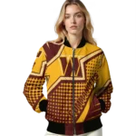 customized washington commanders star burst burgundy bomber jacket best selling