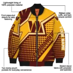 customized washington commanders star burst burgundy bomber jacket best selling