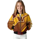 customized washington commanders star burst burgundy bomber jacket best selling