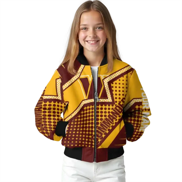 customized washington commanders star burst burgundy bomber jacket top rated