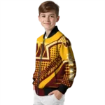 customized washington commanders star burst burgundy bomber jacket best selling
