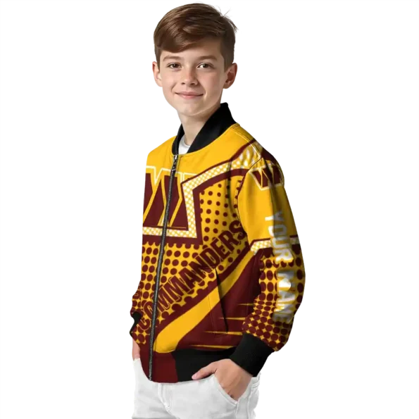 customized washington commanders star burst burgundy bomber jacket trendy