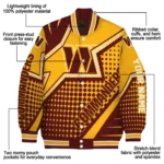 customized washington commanders star burst burgundy varsity jacket best selling