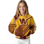 customized washington commanders star burst burgundy varsity jacket best selling