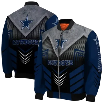 dallas cowboys arrow layer blue black bomber jacket fashion forward