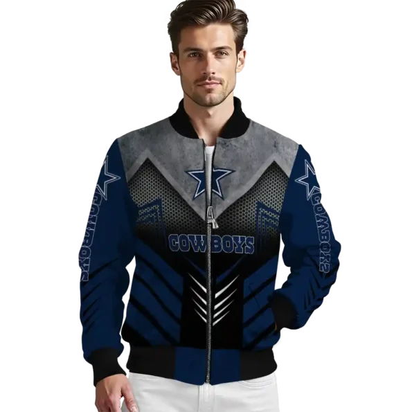 dallas cowboys arrow layer blue black bomber jacket high quality
