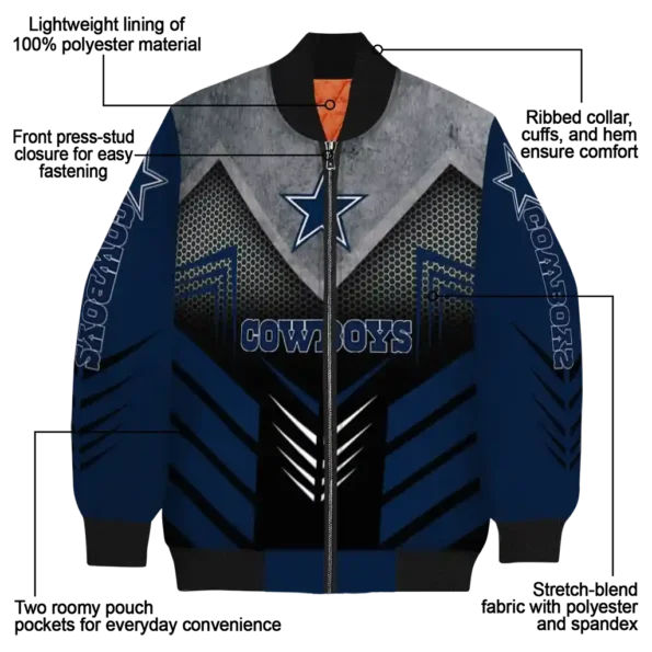 dallas cowboys arrow layer blue black bomber jacket new arrival
