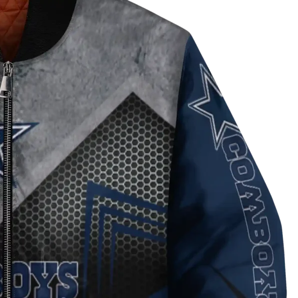 dallas cowboys arrow layer blue black bomber jacket premium grade