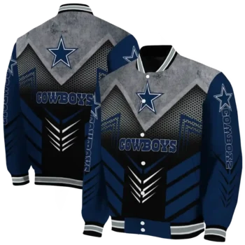 dallas cowboys arrow layer blue black varsity jacket fashion forward.webp