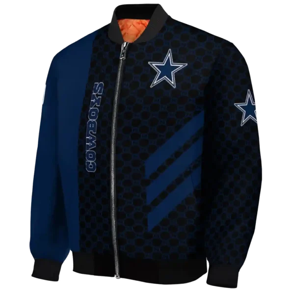 dallas cowboys triple side stripes blue black bomber jacket best selling