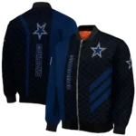 dallas cowboys triple side stripes blue black bomber jacket best selling