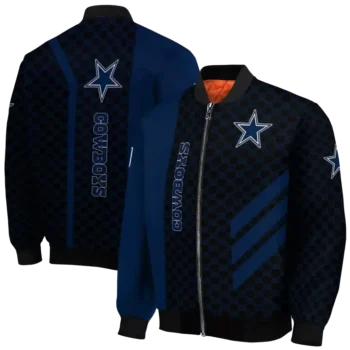 dallas cowboys triple side stripes blue black bomber jacket fashion forward