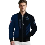 dallas cowboys triple side stripes blue black bomber jacket best selling
