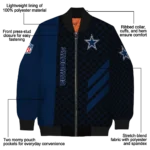 dallas cowboys triple side stripes blue black bomber jacket best selling