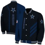 dallas cowboys triple side stripes blue black varsity jacket best selling.webp