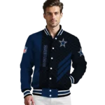 dallas cowboys triple side stripes blue black varsity jacket best selling.webp
