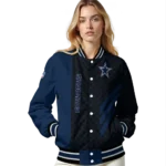 dallas cowboys triple side stripes blue black varsity jacket best selling.webp
