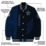 dallas cowboys triple side stripes blue black varsity jacket best selling.webp
