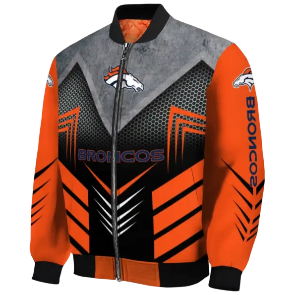 denver broncos arrow layer orange black bomber jacket best selling
