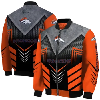 denver broncos arrow layer orange black bomber jacket fashion forward