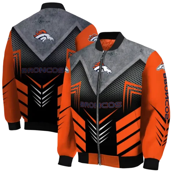 denver broncos arrow layer orange black bomber jacket fashion forward