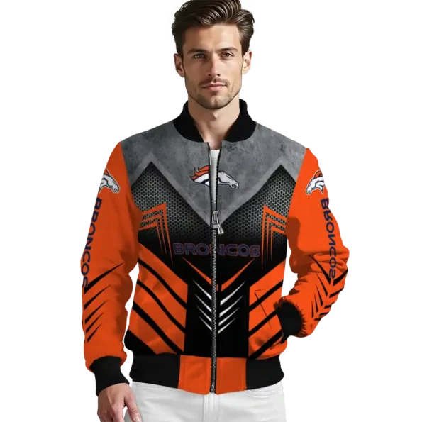 denver broncos arrow layer orange black bomber jacket high quality
