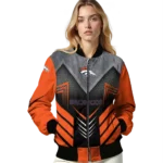 denver broncos arrow layer orange black bomber jacket best selling