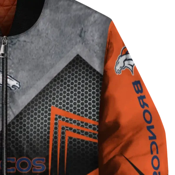 denver broncos arrow layer orange black bomber jacket premium grade