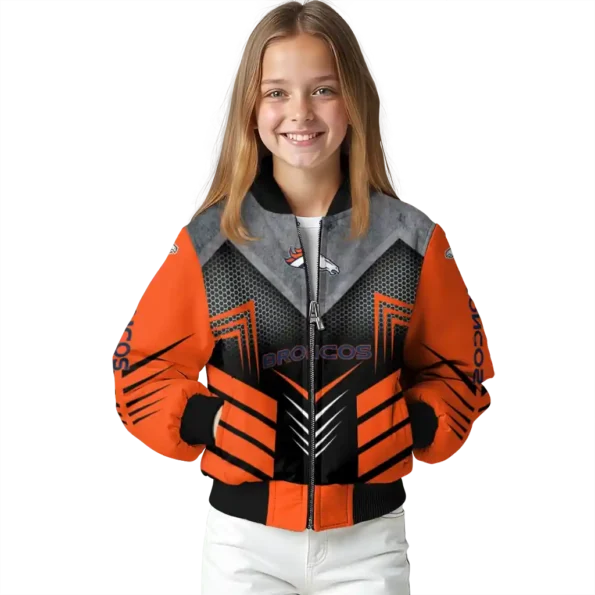 denver broncos arrow layer orange black bomber jacket top rated