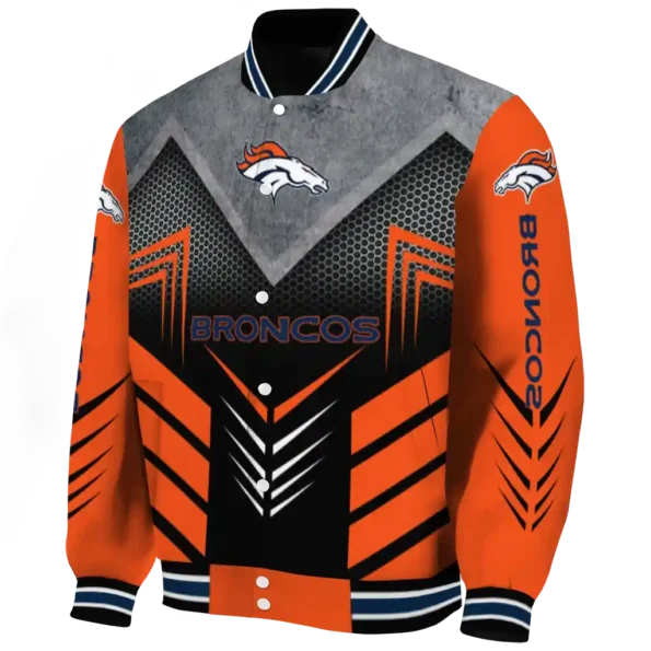 denver broncos arrow layer orange black varsity jacket best selling.webp