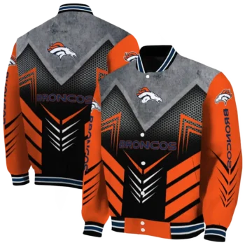 denver broncos arrow layer orange black varsity jacket fashion forward.webp