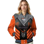 denver broncos arrow layer orange black varsity jacket best selling.webp