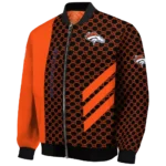 denver broncos triple side stripes orange black bomber jacket best selling