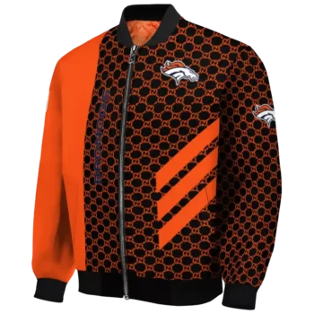 denver broncos triple side stripes orange black bomber jacket best selling