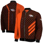 denver broncos triple side stripes orange black bomber jacket best selling