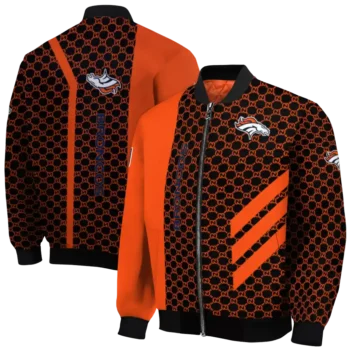 denver broncos triple side stripes orange black bomber jacket fashion forward