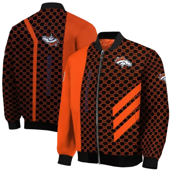 denver broncos triple side stripes orange black bomber jacket fashion forward