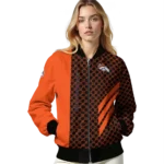 denver broncos triple side stripes orange black bomber jacket best selling