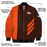 denver broncos triple side stripes orange black bomber jacket best selling