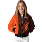 denver broncos triple side stripes orange black bomber jacket best selling