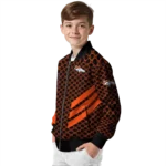 denver broncos triple side stripes orange black bomber jacket best selling