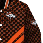 denver broncos triple side stripes orange black varsity jacket best selling.webp
