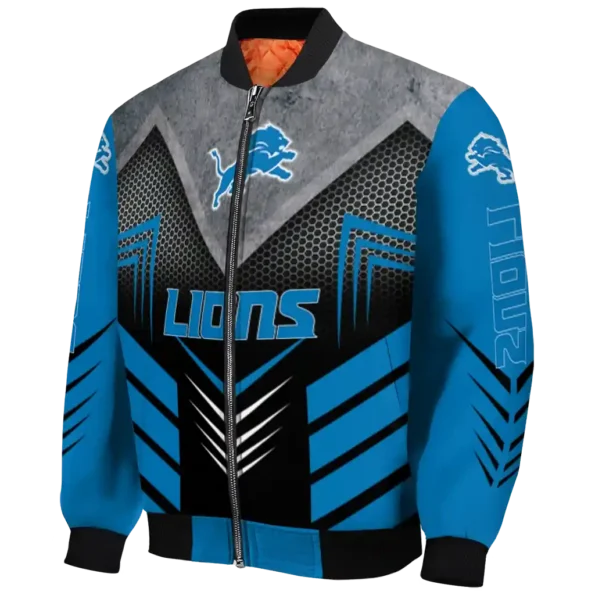 detroit lions arrow layer blue black bomber jacket best selling