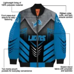 detroit lions arrow layer blue black bomber jacket best selling